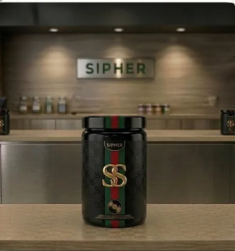 Sipher jar on a dispensary counter